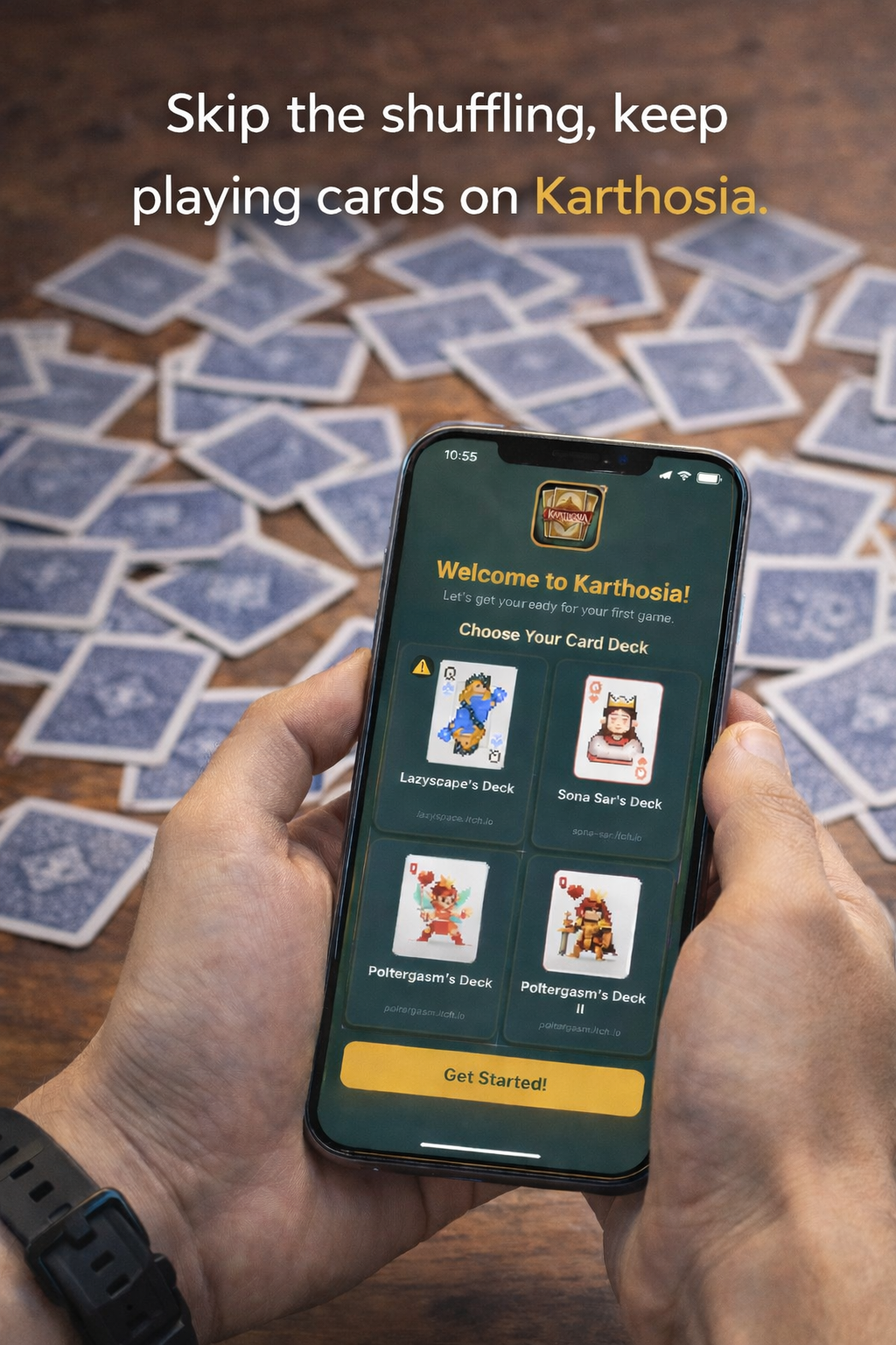 Karthosia gameplay - Cards on table