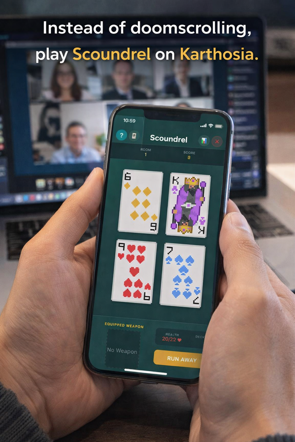 Karthosia offline cards game - Meeting